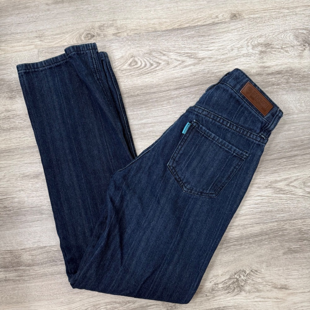 Rock and Roll X Hooley Jeans Womens W24 L32 High Rise Bootcut Dark Wash Denim